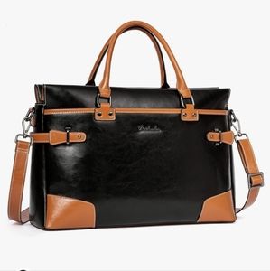BOSTANTEN Womens Briefcase Leather Laptop Bag for Women 15.6 inch Computer Bag